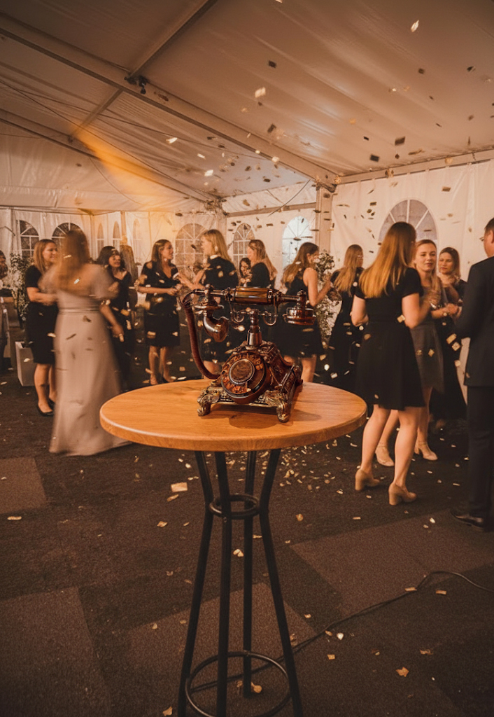 Audio-Gästebuch im Retro-Telefon-Look auf einem Event